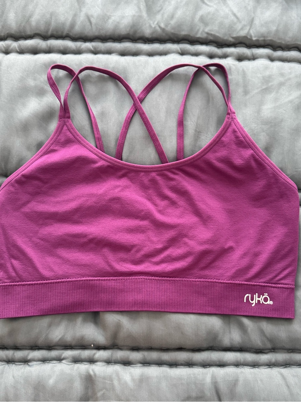 Ryka Pink Magenta Strappy Cross-Back Sports Bra